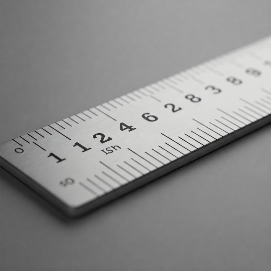 Inch ruler with precise measurements
